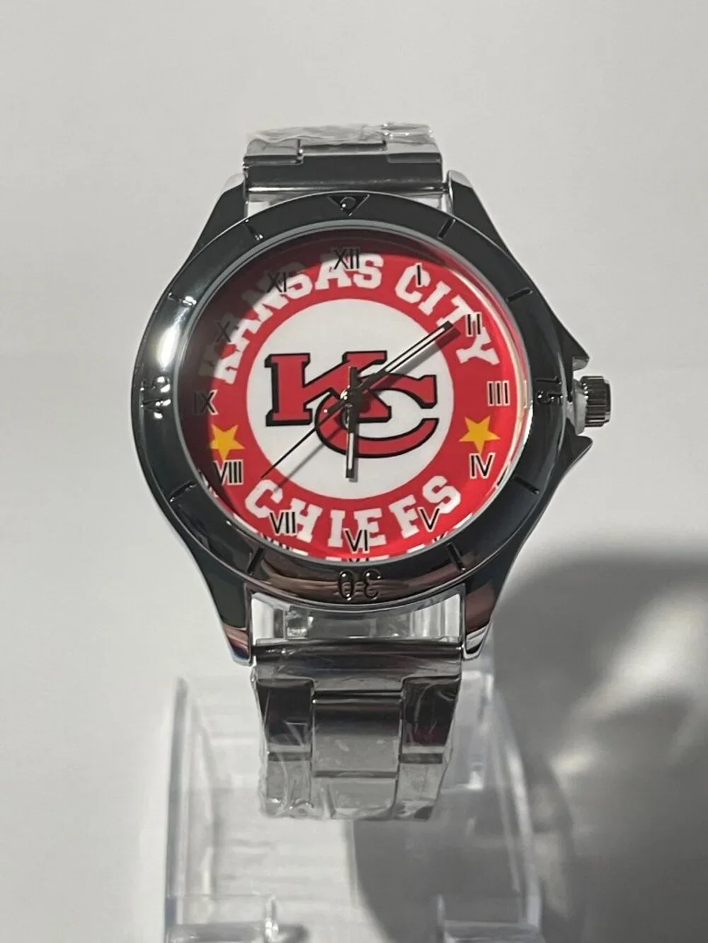 Kansas City Chiefs NFL Team Logo Men's Stainless-Steel Silver Watch NEW